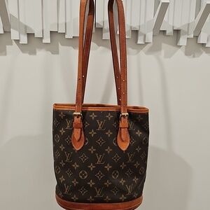 Louis Vuitton LV Tote Bag Bucket PM Brown Monogram Logo